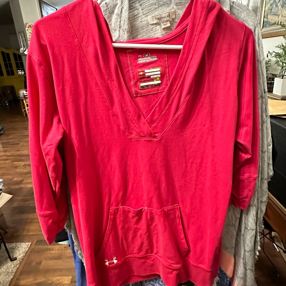 Under Armour, 1/4 open cut, hoodie, heat gear, Small